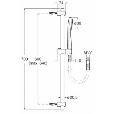 Душевой гарнитур Roca Stella 5B1403C00