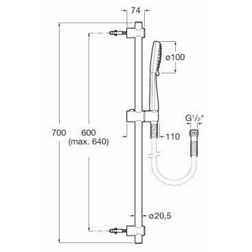 Душевой гарнитур Roca Stella 5B1D03C00