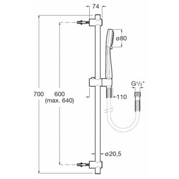 Душевой гарнитур Roca Stella 5B9403C00