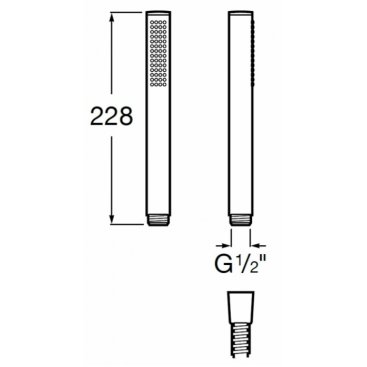 Ручная лейка Roca Stella Stick Round Square 5B9L61C00