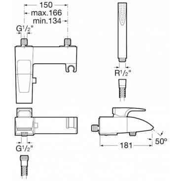 Смеситель для ванны Roca Thesis 5A0150C00