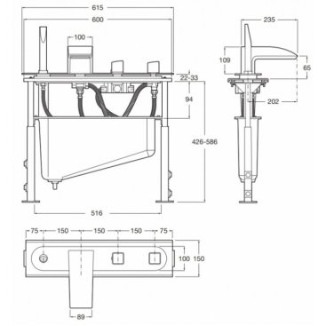 Смеситель на борт ванны Roca Thesis 5A2650C00