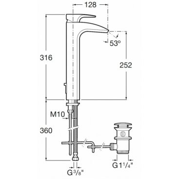 Смеситель для раковины Roca Thesis 5A3450C00