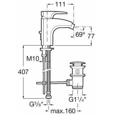 Смеситель для биде Roca Thesis 5A6050C00