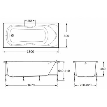 Ванна Roca BeCool 180x80 см ZRU9302782