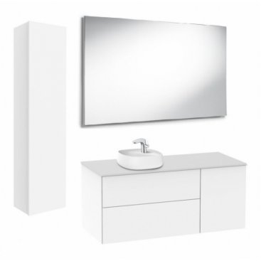 Мебель для ванной со встроенной раковиной Roca Beyond 120+58,5 белый глянец