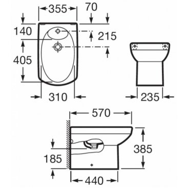 Биде Roca Dama Senso Compacto 357517000