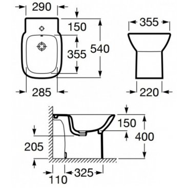 Биде Roca Debba Square 357994000