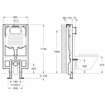 Система инсталляции Roca Duplo WC Compact 890080020