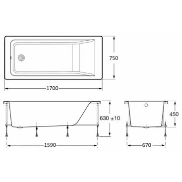 Ванна Roca Easy 170x75 см