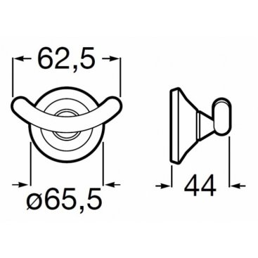 Крючок двойной Roca Hotels хром
