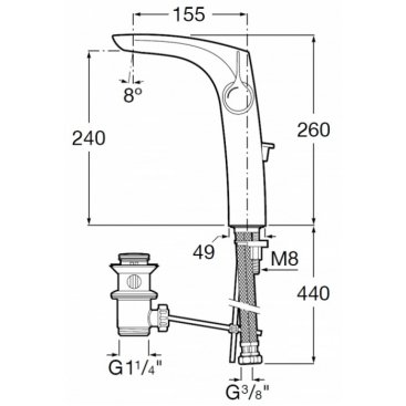 Смеситель для раковины Roca Insignia 5A343AC00