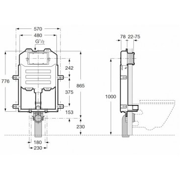 Система инсталляции Roca In-Wall Basic WC Compact 890080120