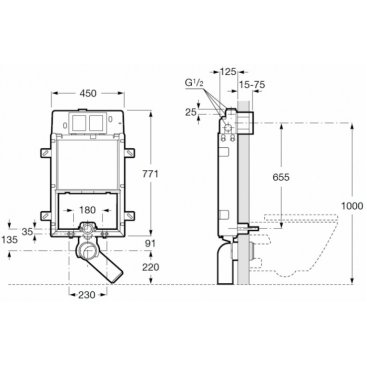 Система инсталляции Roca In-Wall Basic WC 890090120