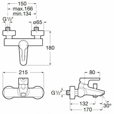 Смеситель для ванны Roca Malva 5A023BC0M