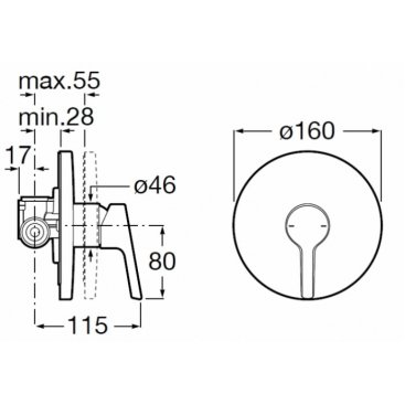 Смеситель для душа Roca Malva 5A223BC00