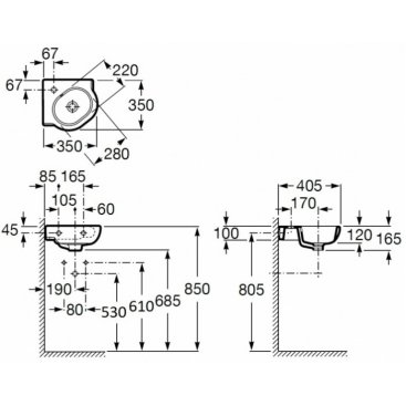 Раковина Roca Meridian 32724C000