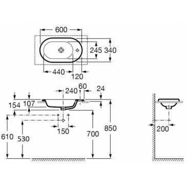 Раковина Roca Meridian 32724E000