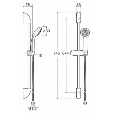 Душевой гарнитур Roca Natura 5B9402C07