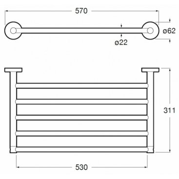 Полка для полотенец Roca Superinox хром