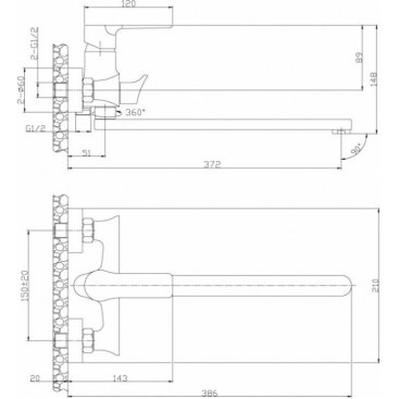 Смеситель для ванны Rossinka RS35-32PC