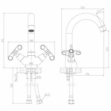 Смеситель для раковины Rossinka RS42-62