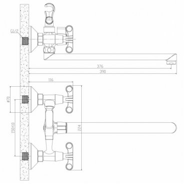 Смеситель для ванны Rossinka RS42-80