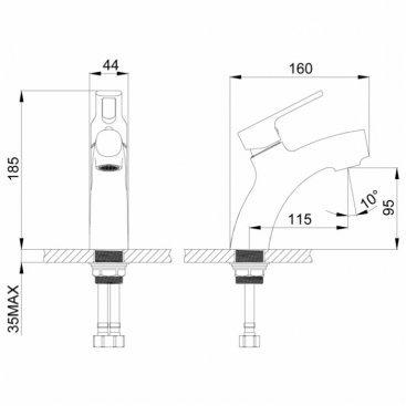 Смеситель для раковины Rossinka RS43-11U