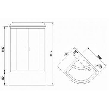 Душевая кабина Royal Bath RB100BK3-BT-CH 100x100