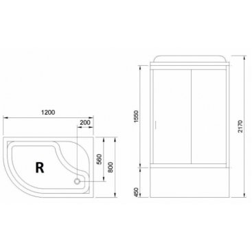 Душевая кабина Royal Bath RB8120BK3-WC-CH 120x80