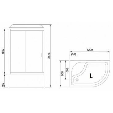 Душевая кабина Royal Bath RB8120BK3-WC-CH 120x80