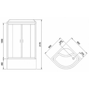 Душевая кабина Royal Bath RB90BK3-WT-CH 90x90