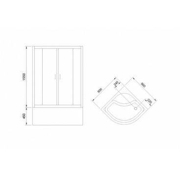 Душевой уголок Royal Bath RB90BK-C-BL 90x90