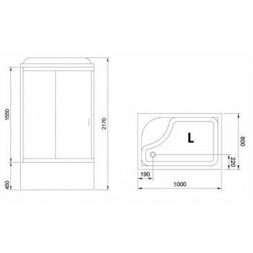 Душевая кабина Royal Bath RB8100BP6-WC-CH 100x80