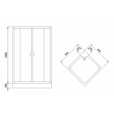 Душевой уголок Royal Bath RB80HP-C 80x80