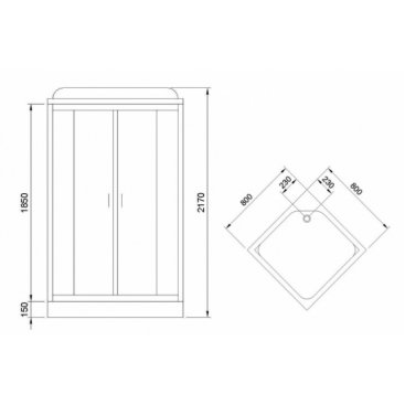 Душевая кабина Royal Bath RB80HP6-WC-CH 80x80