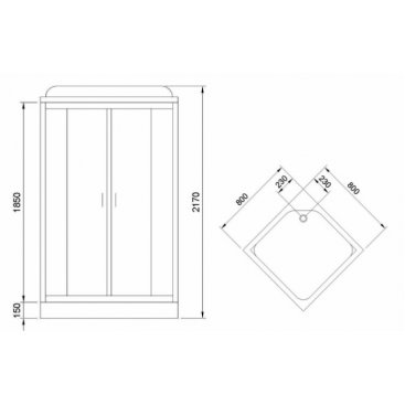 Душевая кабина Royal Bath RB80HP6-WT 80x80