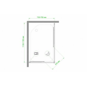 Душевой уголок Royal Bath RB11575HPD-T-BL 75x115