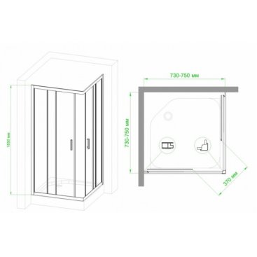 Душевой уголок Royal Bath RB75HPD-T 75x75