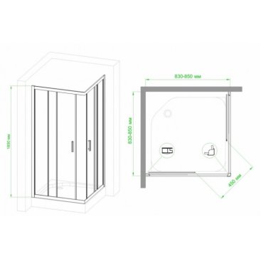 Душевой уголок Royal Bath RB85HPD-T-BL 85x85