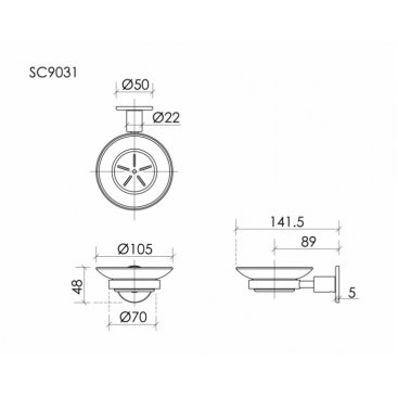 Мыльница Sancos Base SC9031BG