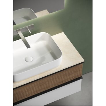 Мебель для ванны с раковиной из санфарфора и столешницей из керамогранита Sancos Delta 100 DL100W+TT100A2+CN5004