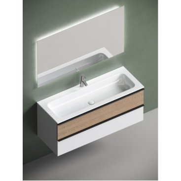 Мебель для ванной Sancos Delta 120 дуб светлый/белая с 1 отверстием