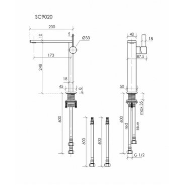 Смеситель для раковины Sancos Linn SC9020MB
