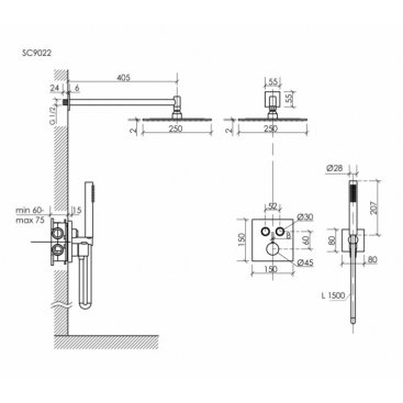 Душевая система Sancos Linn SC9022BG