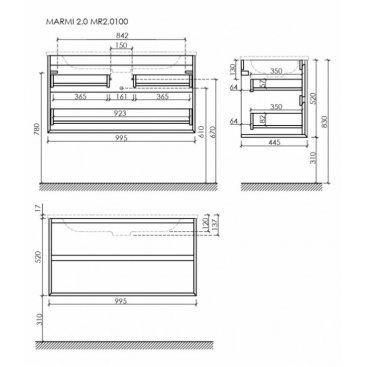 Мебель для ванной Sancos Marmi 2.0 100 дуб галифакс Black