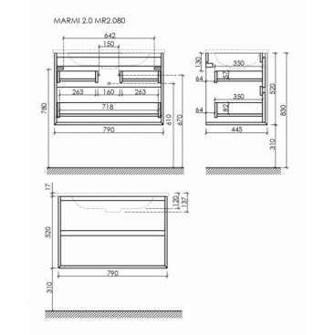 Мебель для ванной Sancos Marmi 2.0 80 дуб галифакс Black