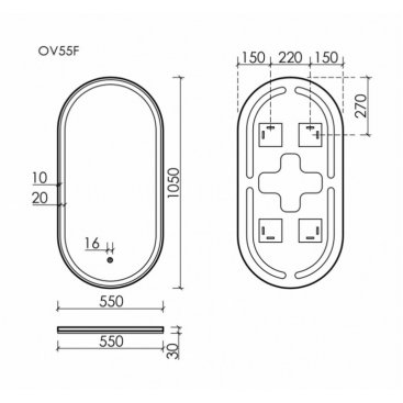 Зеркало Sancos Oval OV55F