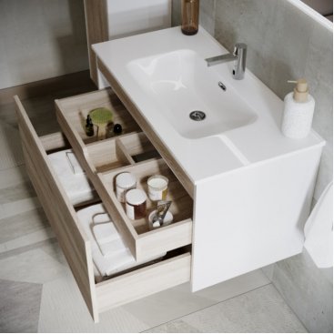 Мебель для ванной Sancos Smart 100 дуб бардолино/белая