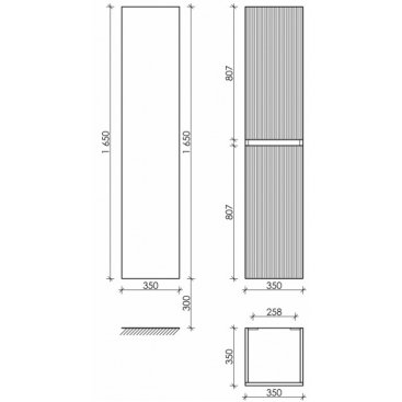 Пенал подвесной Sancos Snob R 35 Bianco